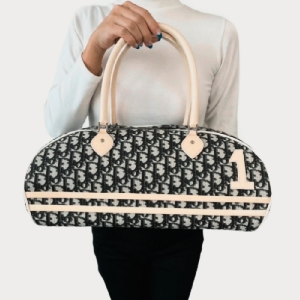 Auth Christian Dior Boston Bowling bag Diorissimo Girly Chic#1 Trotter Bag - Picture 3 of 13